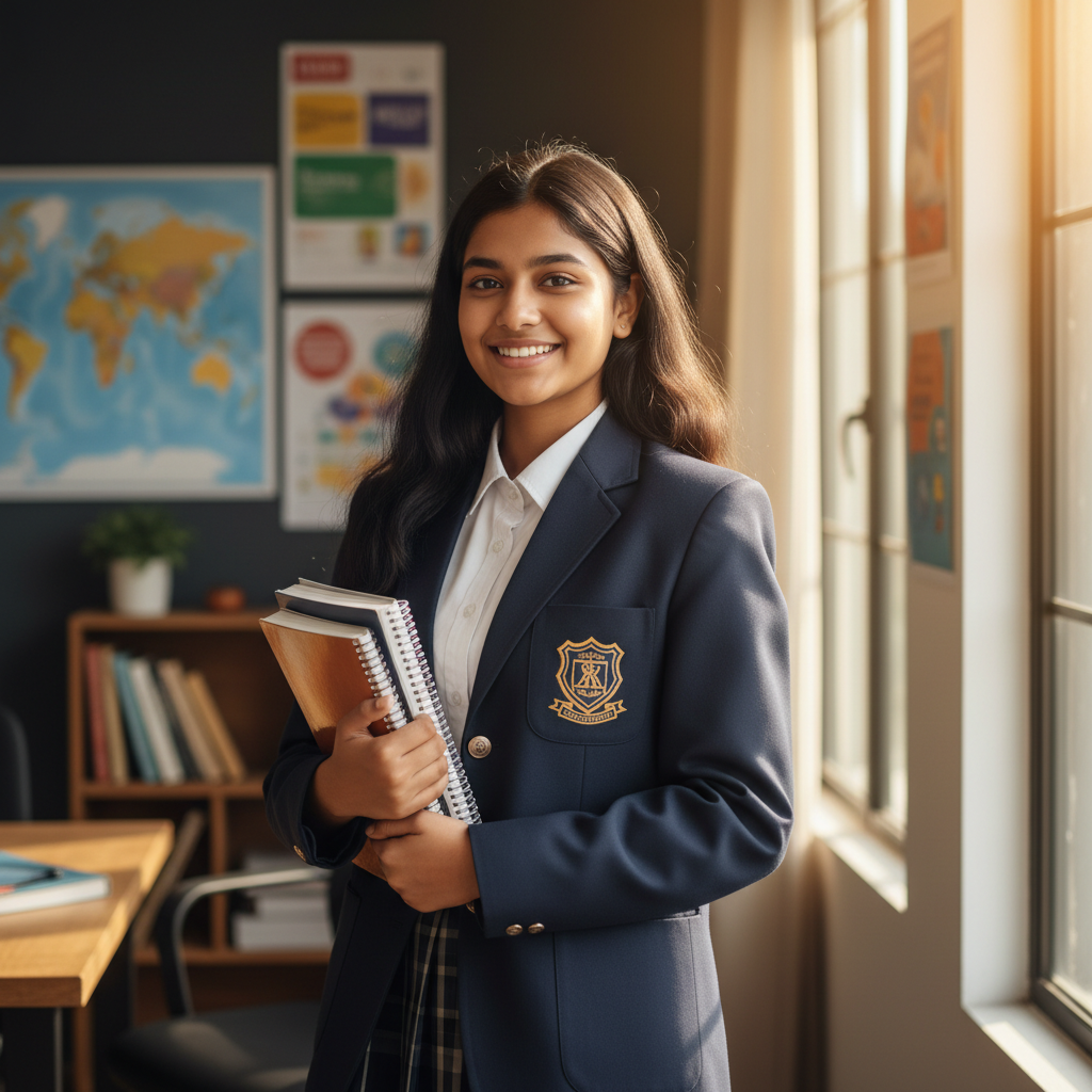 Indian student girl having a supportive conversation with her parent about career choices